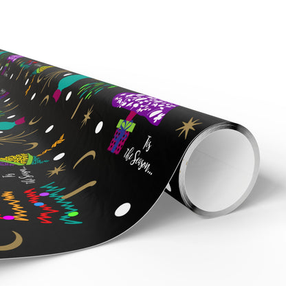 Purple Holiday Trees Wrapping Papers