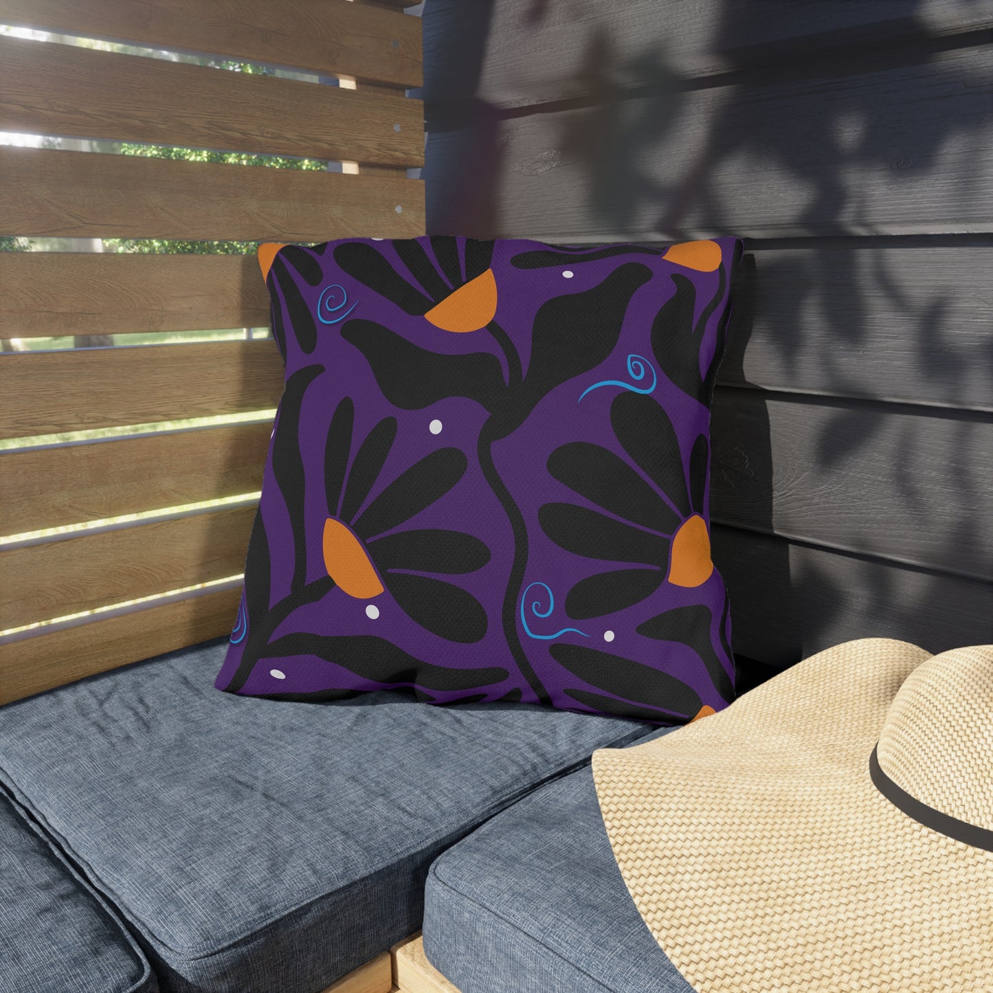 Orange Moonflower Outdoor Pillows