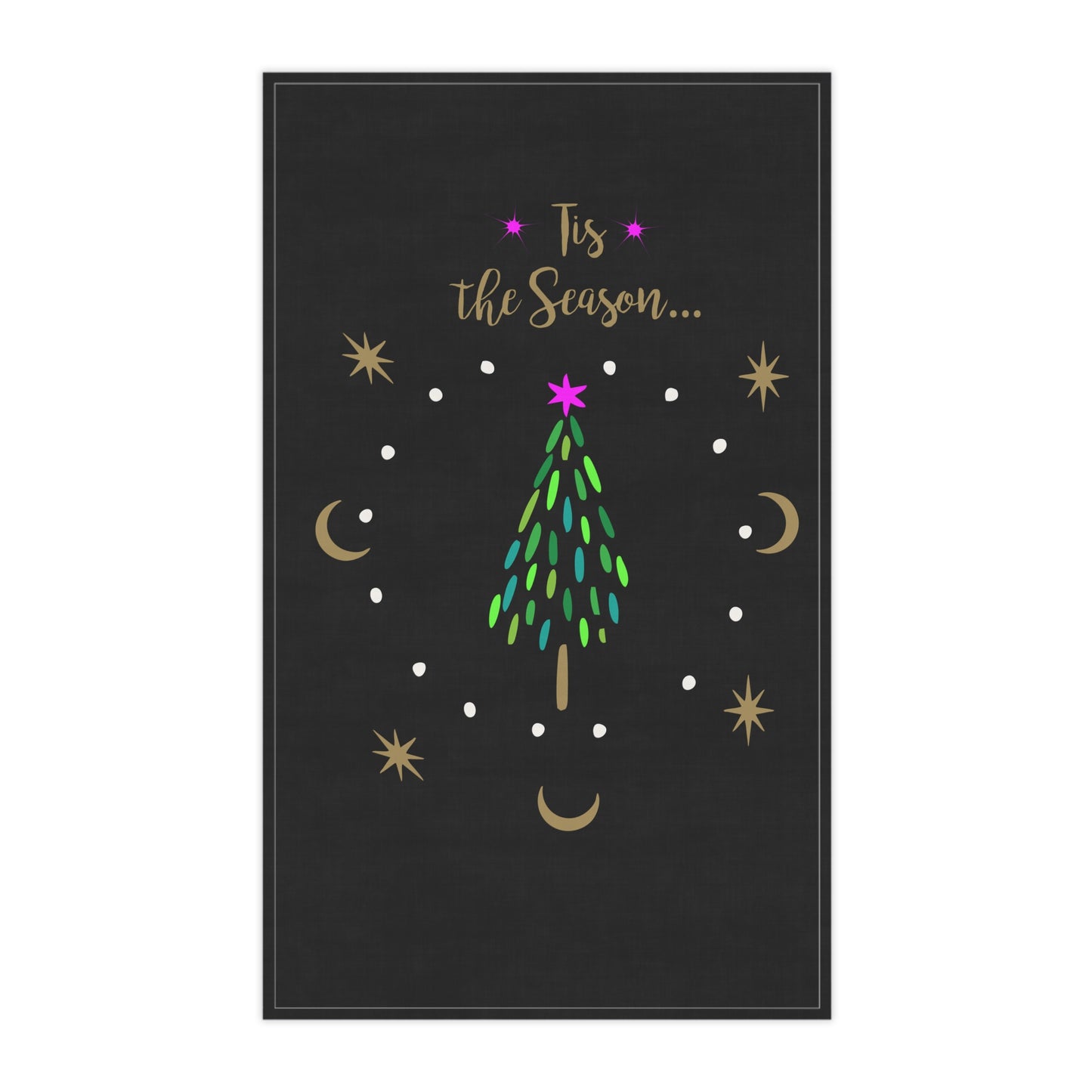 Green Holiday Tree Tea Towels (cotton, poly)