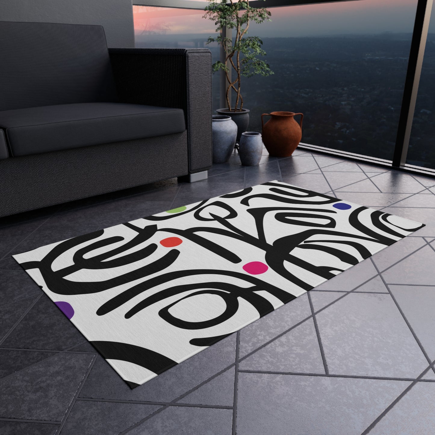 Bold Strokes Outdoor Rug