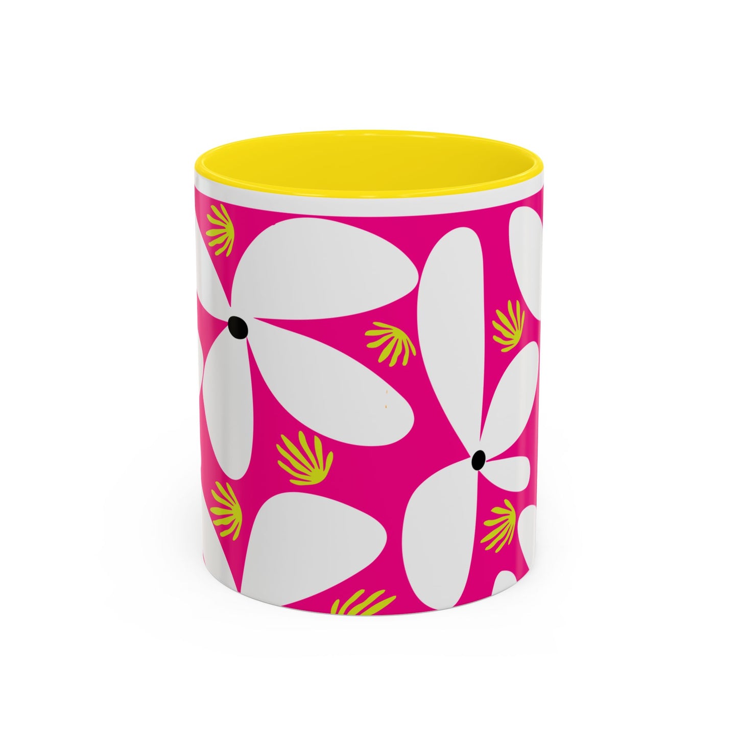 Pink Pop Daisy Accent Coffee Mug (11oz)