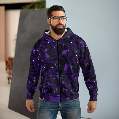 Moon Flower Unisex Zip Hoodie