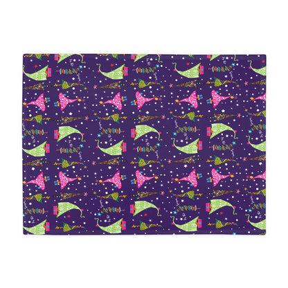 Holiday Trees  Plush Fleece Blanket