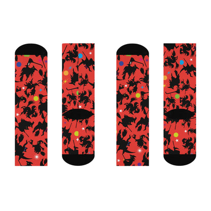 Orange Witches  Cushioned Crew Socks