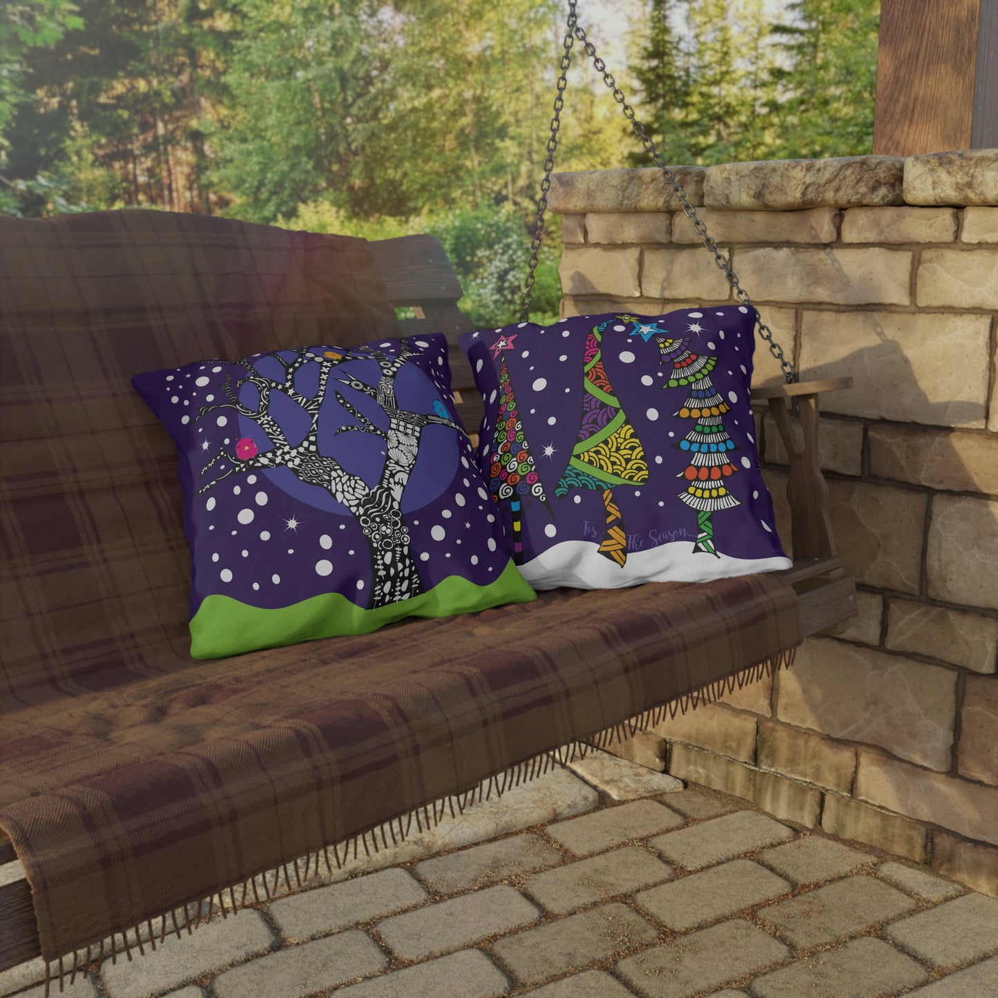 Winter Tree Outdoor Pillow