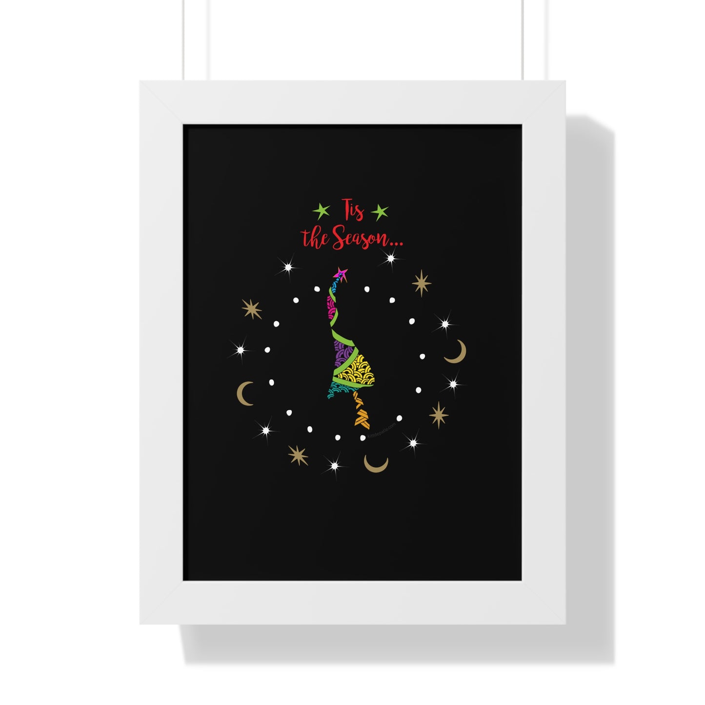 Tis the Season Funky Tree Framed Poster