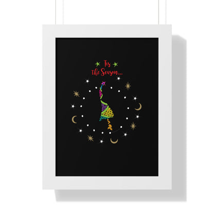 Tis the Season Funky Tree Framed Poster