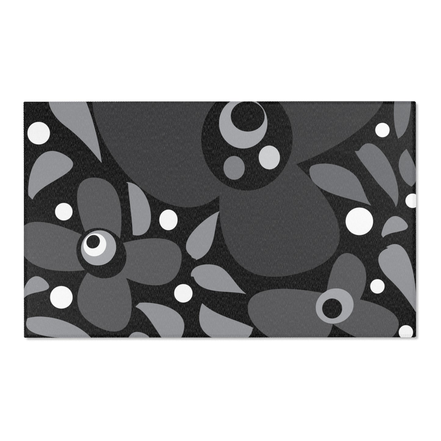 Midnight Mod Flower Area Rugs