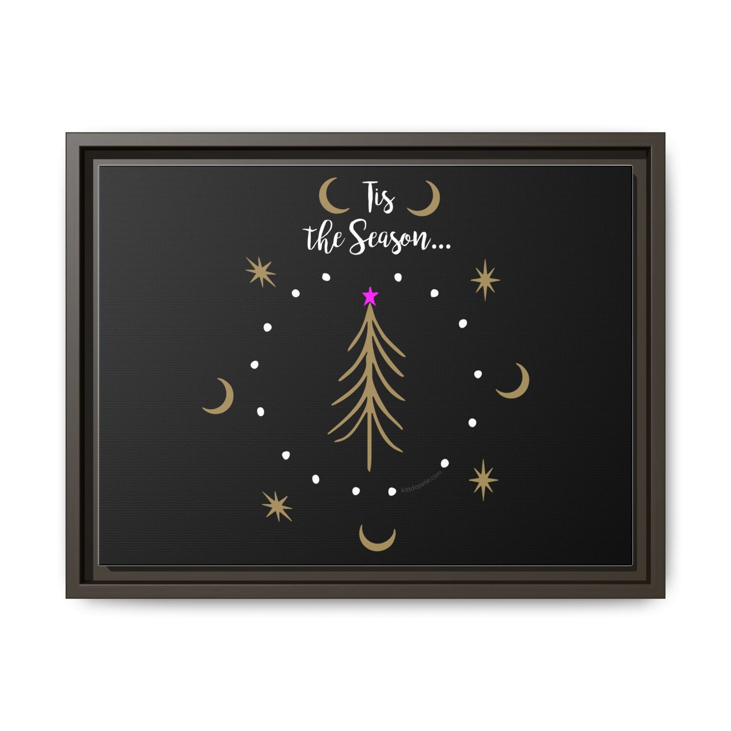 Tis the Season Gold tree Canvas