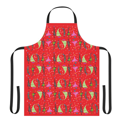 Red 3 Trees Apron