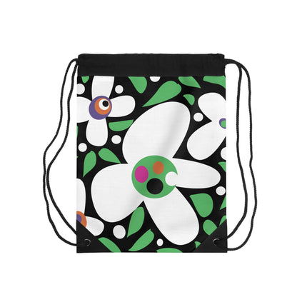Green Poip Petal party  Drawstring Bag