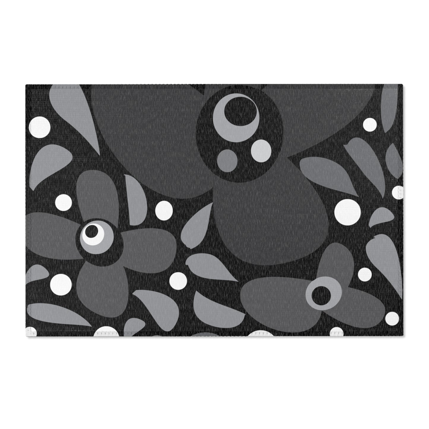 Midnight Mod Flower Area Rugs