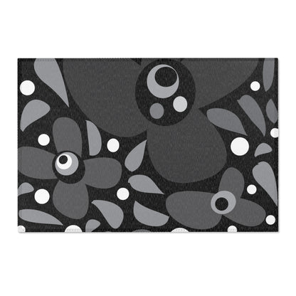 Midnight Mod Flower Area Rugs
