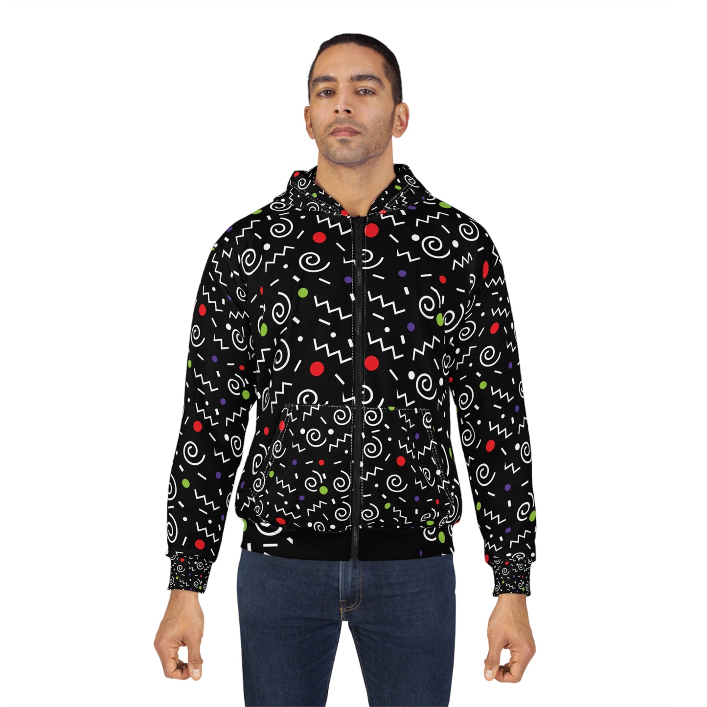 Color Scribbles Unisex Zip Hoodie