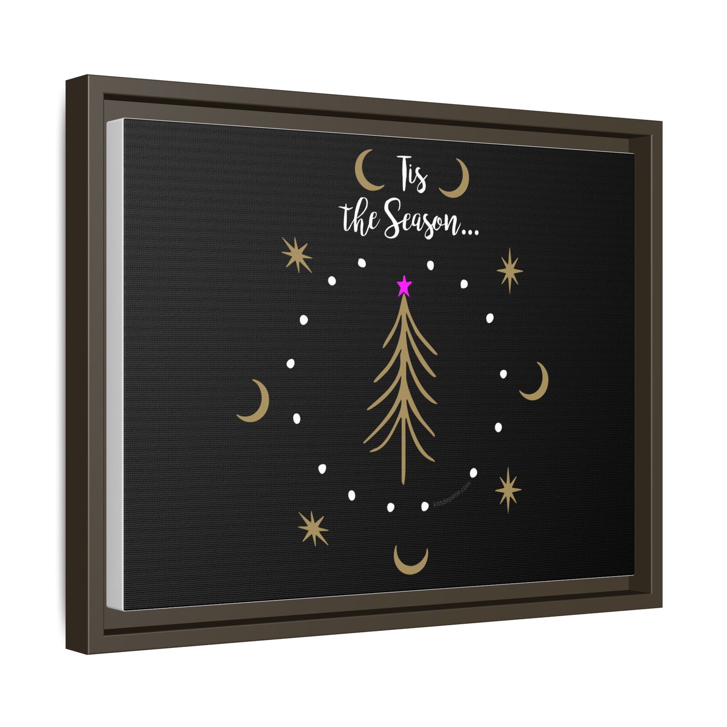 Tis the Season Gold tree Canvas