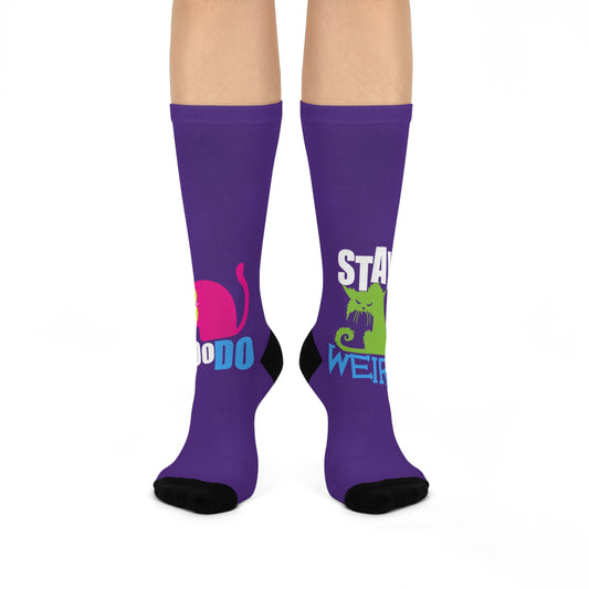 Purple Stay Weird Cushioned Crew Socks