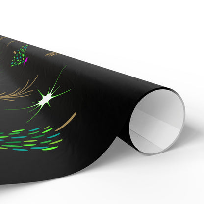 Gold Holiday Trees Wrapping Papers