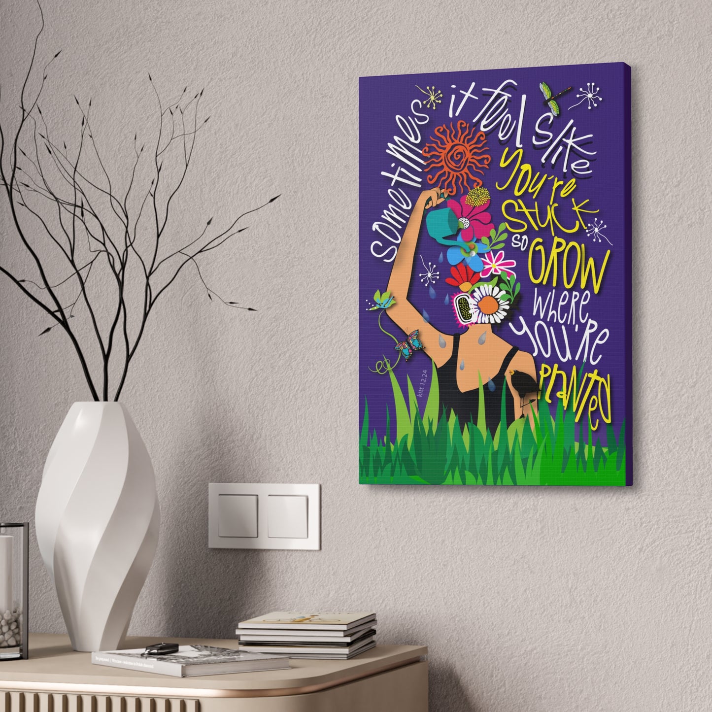 Grow Where You're Planted Canvas Stretched, 1.5''
