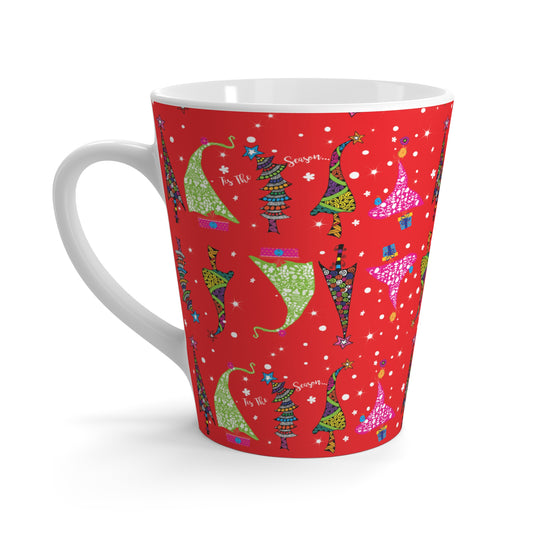 Many Trees Red  Latte Mug
