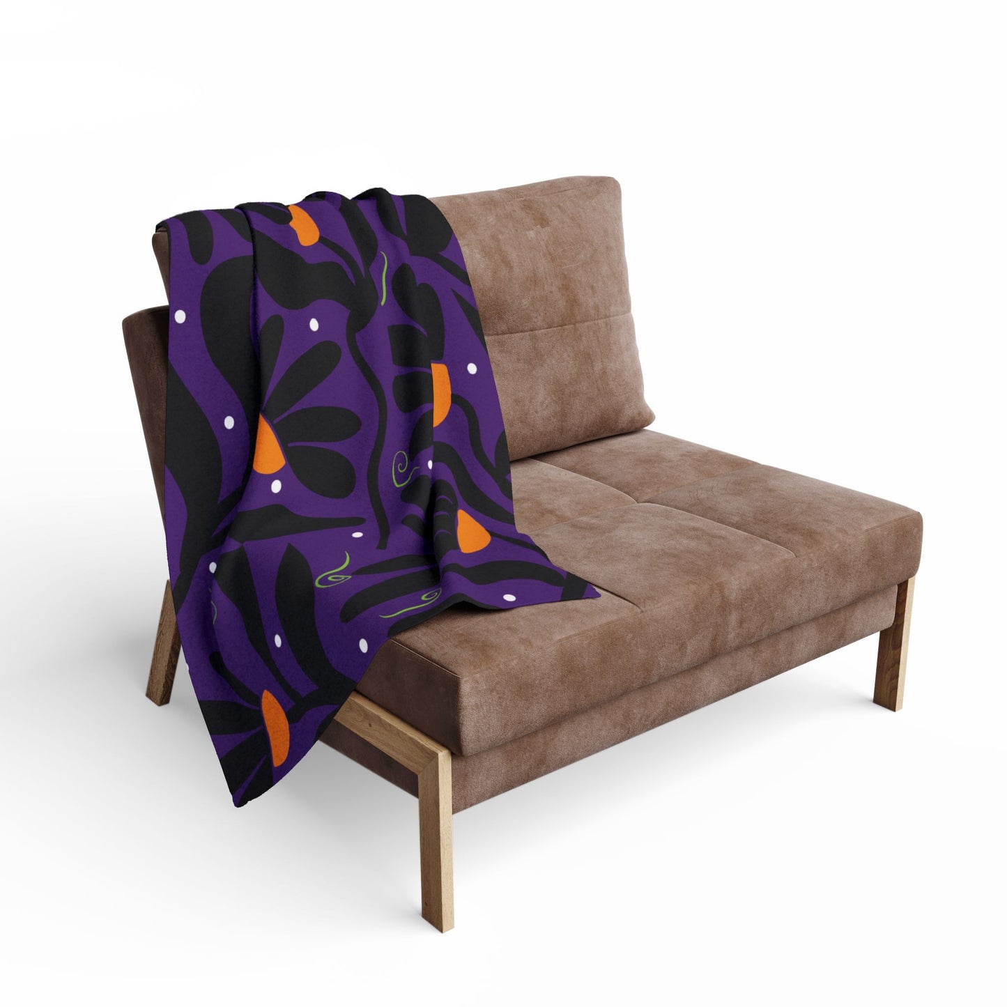 Orange Moon Flower Arctic Fleece Blanket