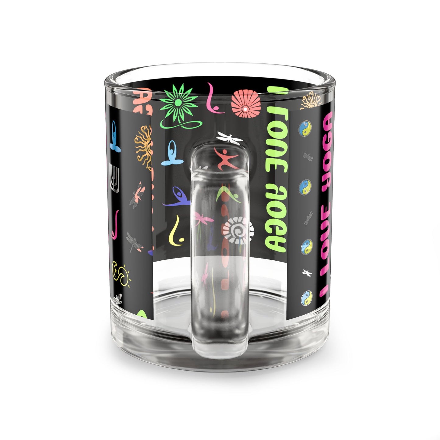 I Love Yoga Glass Mug, 10oz