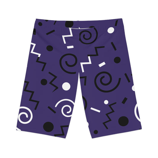 Purple Swirlverse Women's Bike Shorts