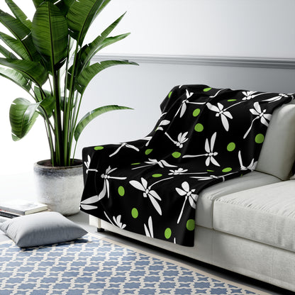 Dragon Fly Sherpa Fleece Blanket