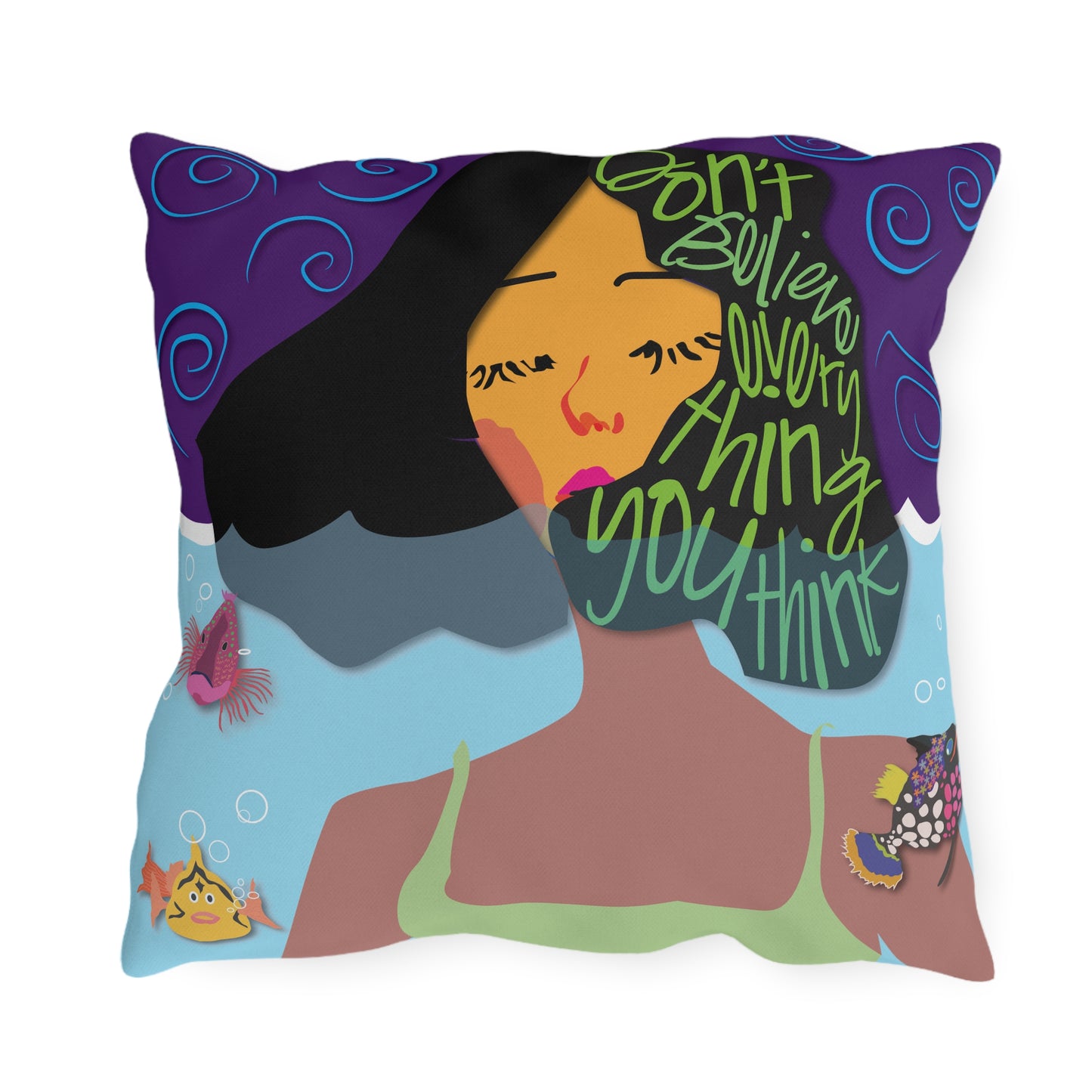 Orange Modflower Outdoor Pillows