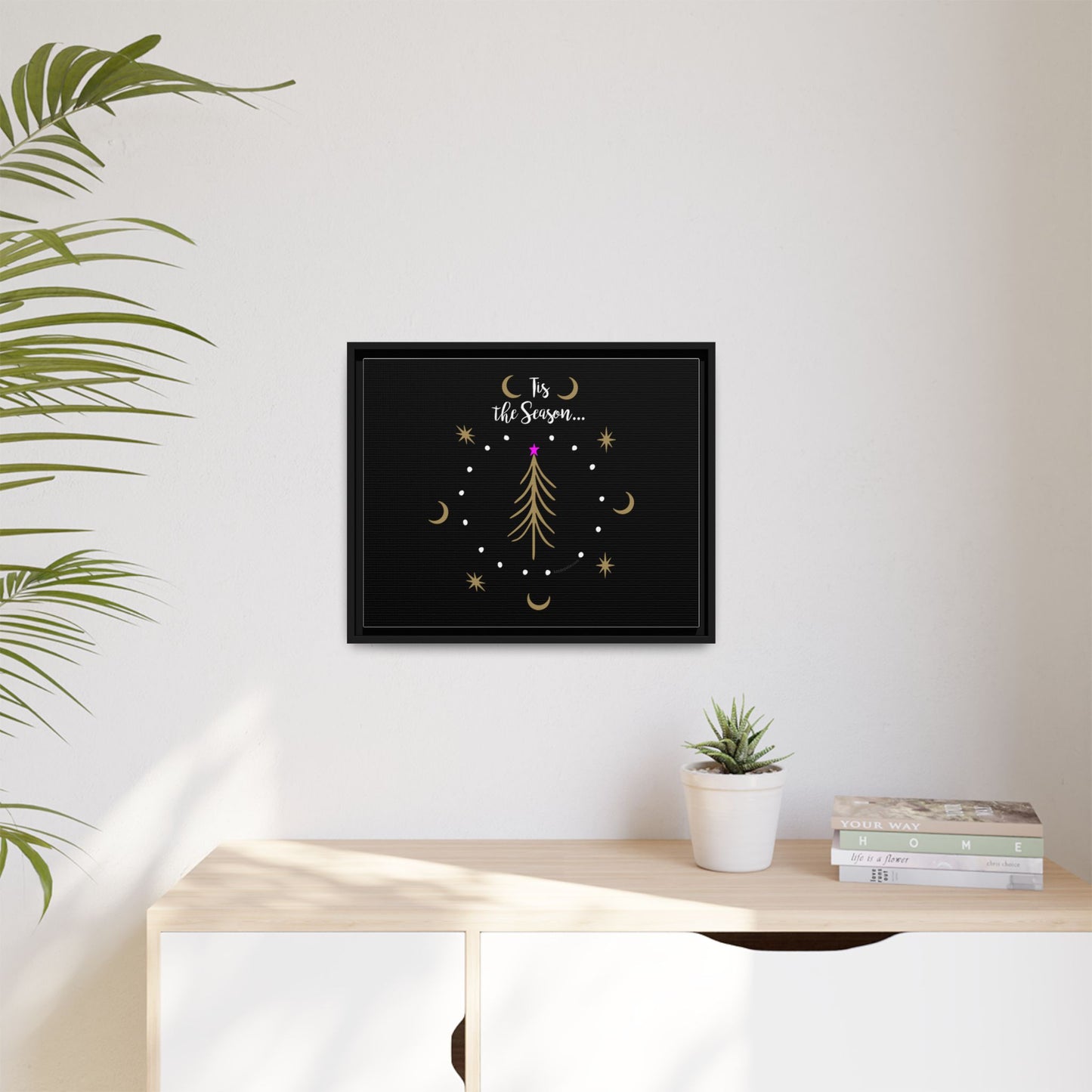 Tis the Season Gold tree Canvas