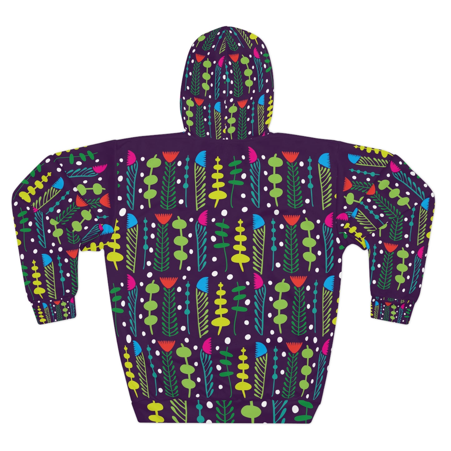 Black Groovy Garden Unisex Pullover Hoodie