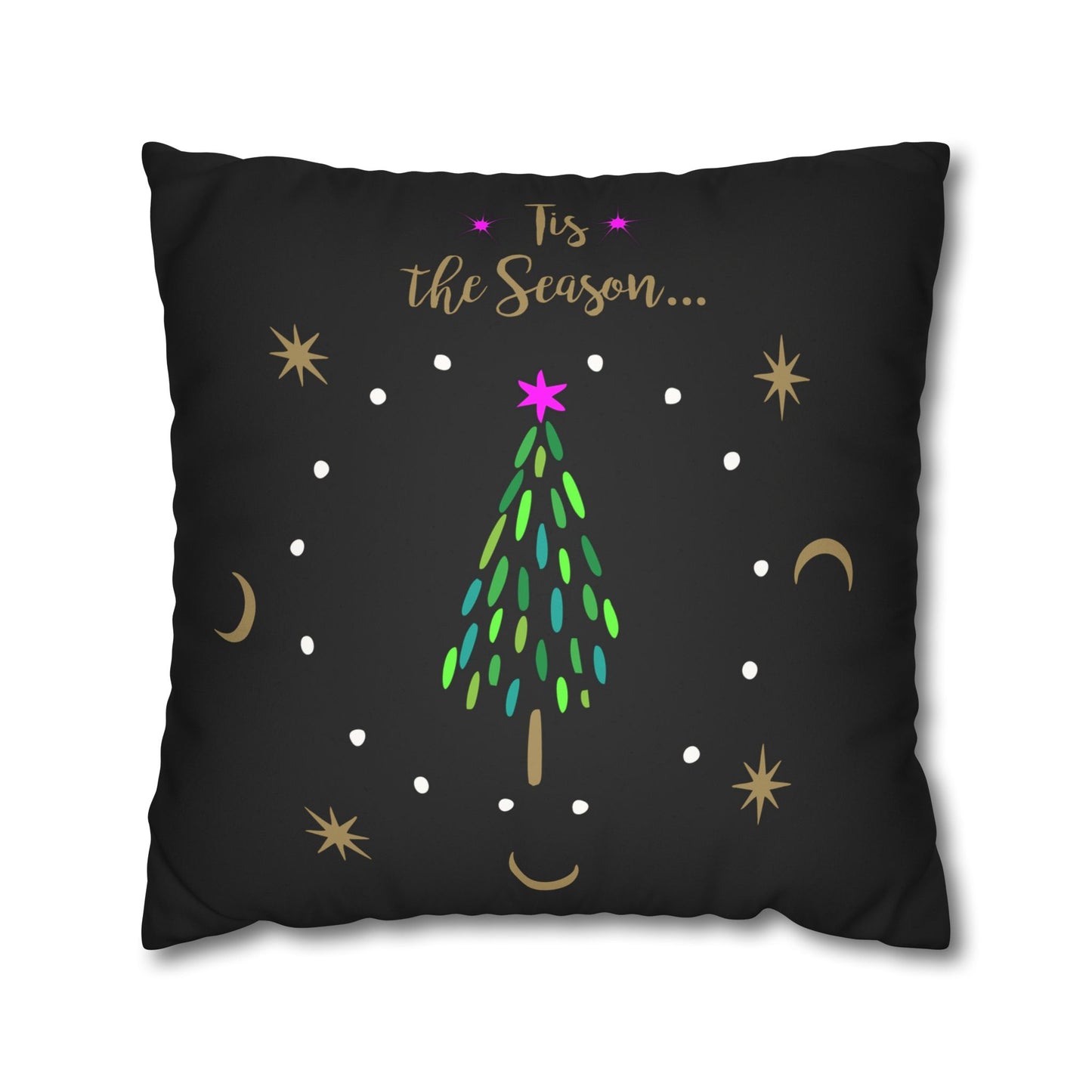 Tis the Season 2 Sided Faux Suede Square Pillowcase