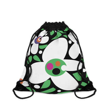 Green Poip Petal party  Drawstring Bag