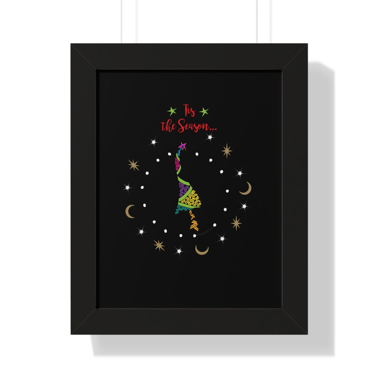 Tis the Season Funky Tree Framed Poster