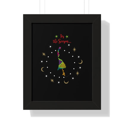 Tis the Season Funky Tree Framed Poster