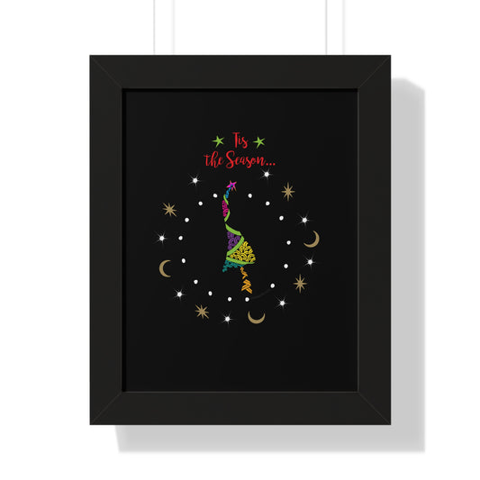 Tis the Season Funky Tree Framed Poster