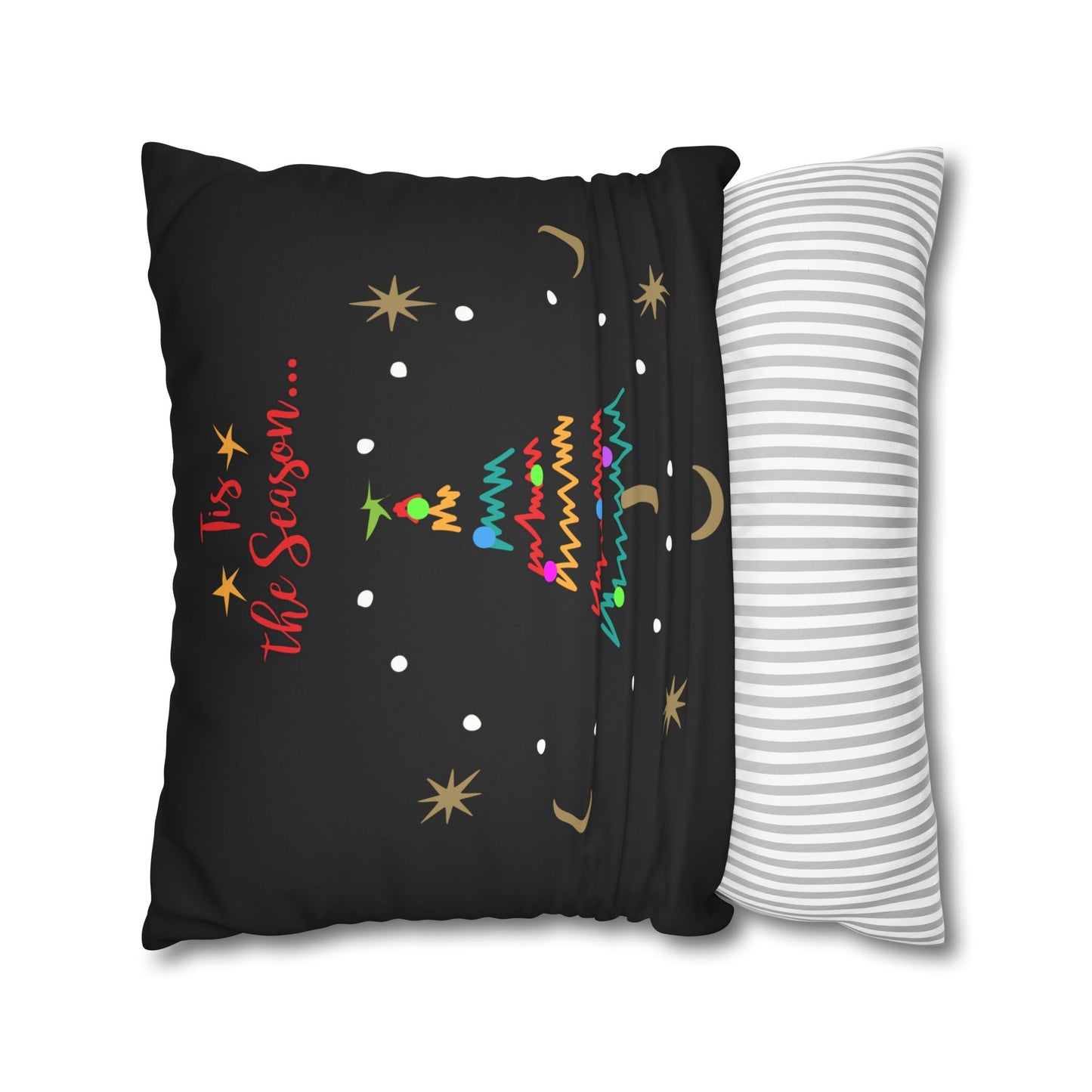 Tis the Season 2 Sided Faux Suede Square Pillowcase