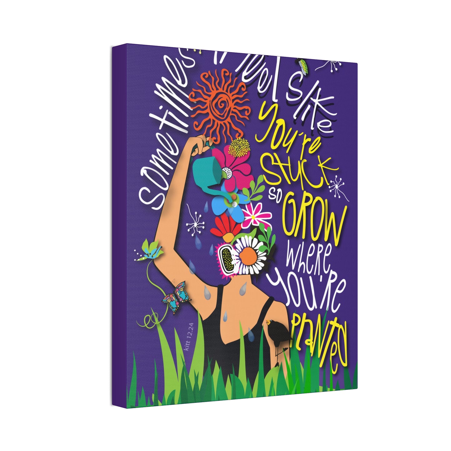 Grow Where You're Planted Canvas Stretched, 1.5''