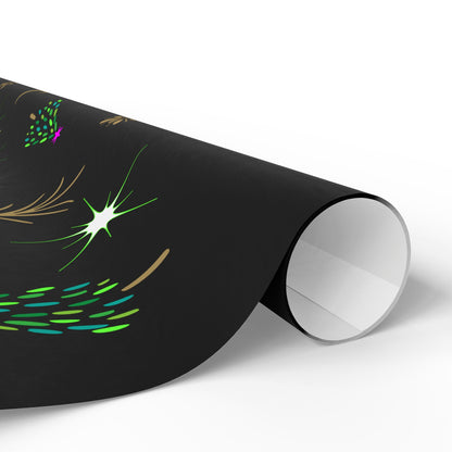 Gold Holiday Trees Wrapping Papers