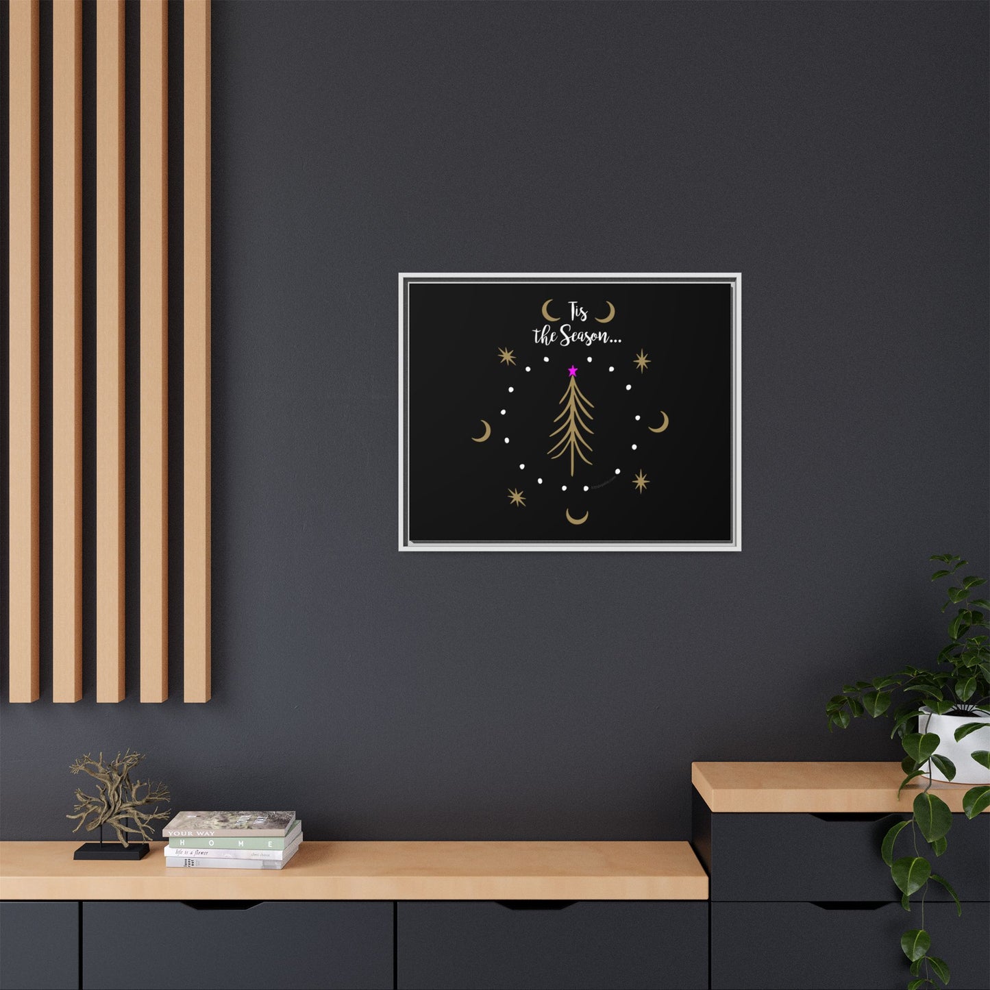 Tis the Season Gold tree Canvas