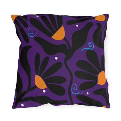 Orange Modflower Outdoor Pillows