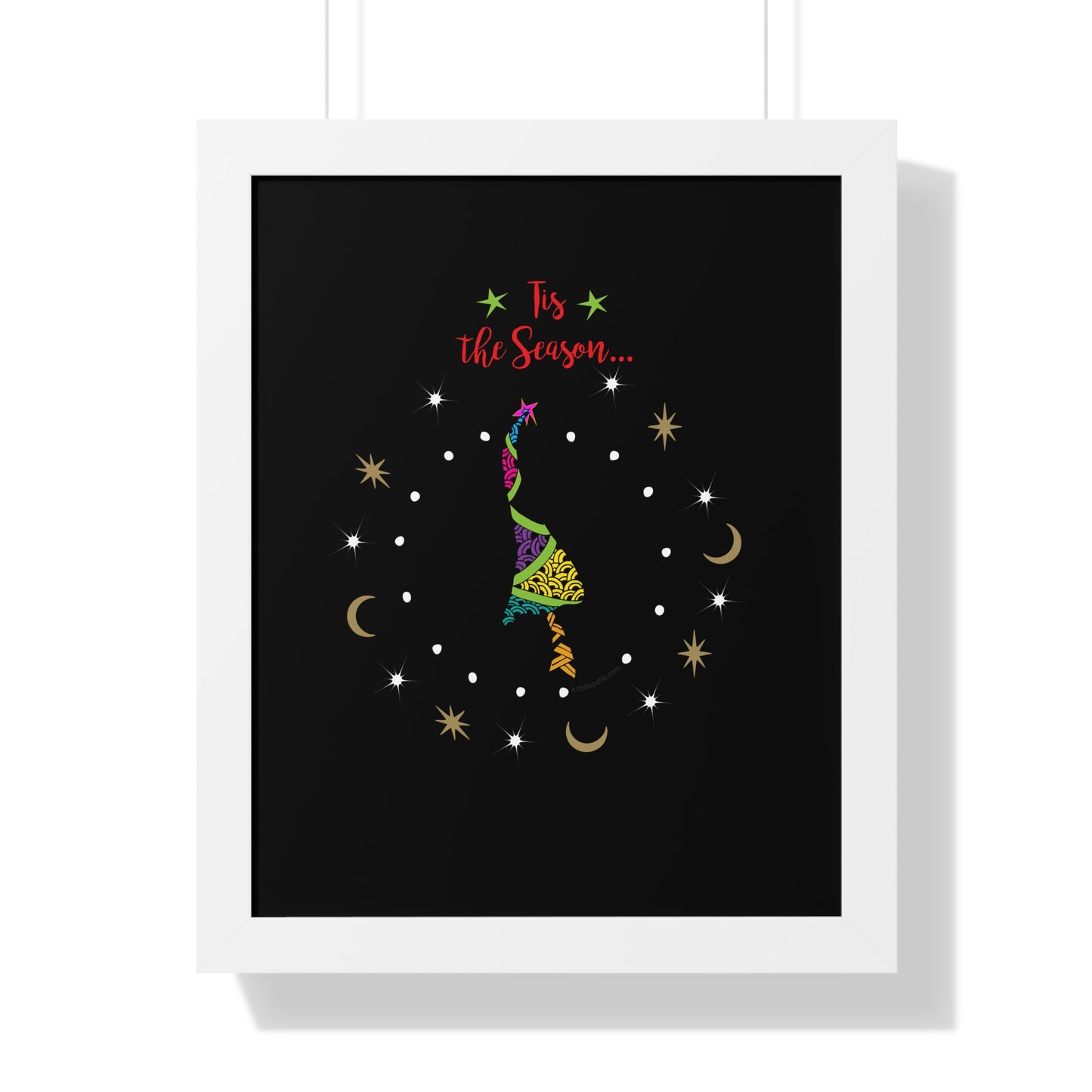 Tis the Season Funky Tree Framed Poster