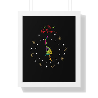 Tis the Season Funky Tree Framed Poster