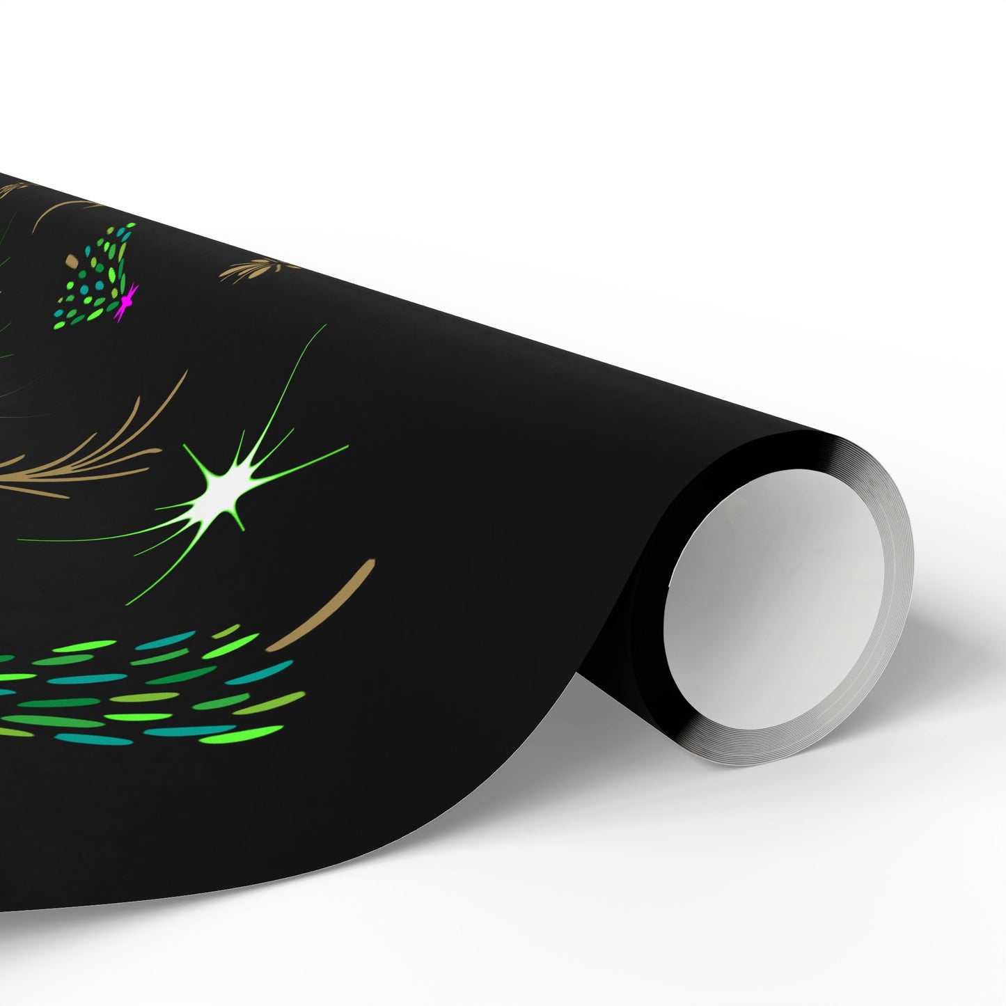 Gold Holiday Trees Wrapping Papers