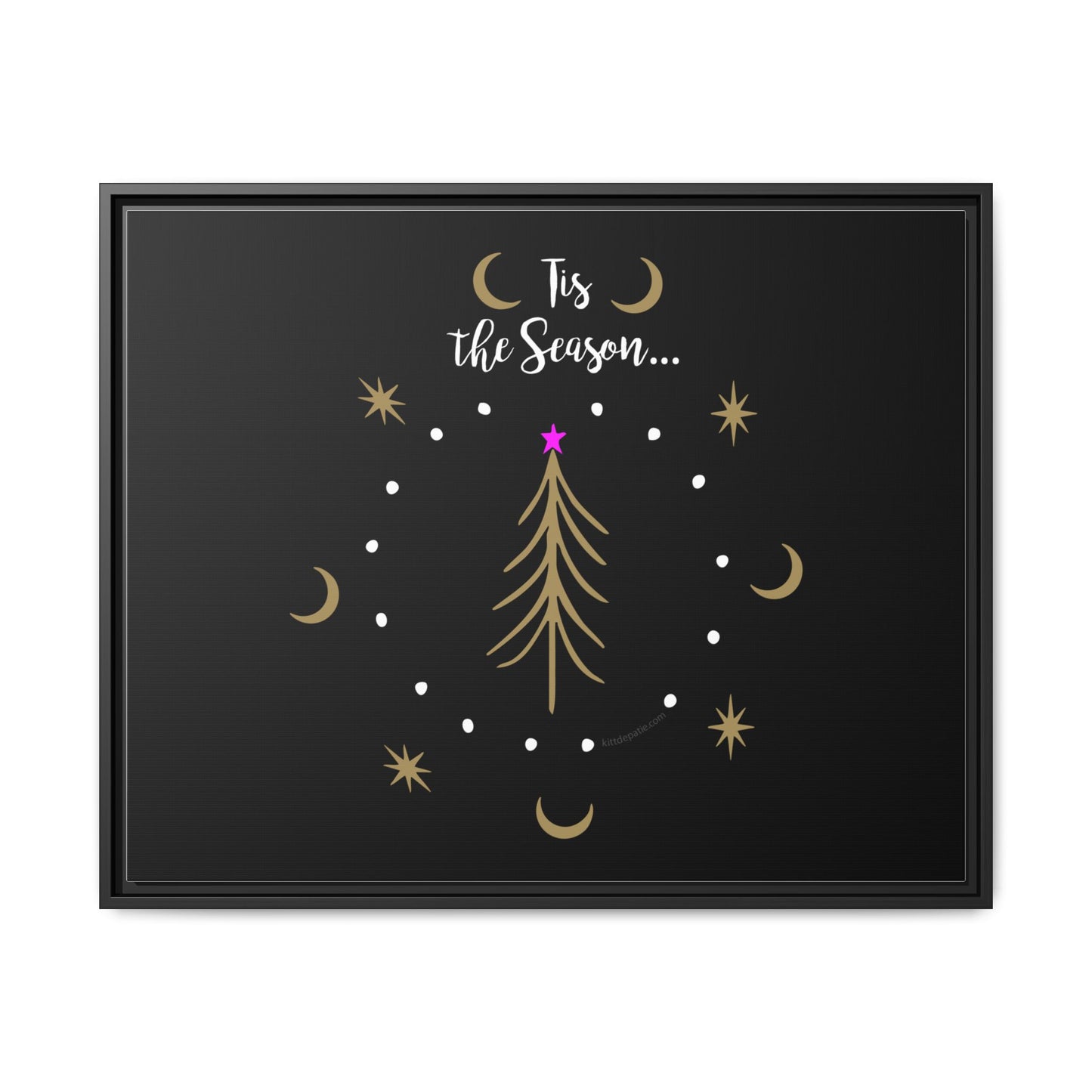Tis the Season Gold tree Canvas