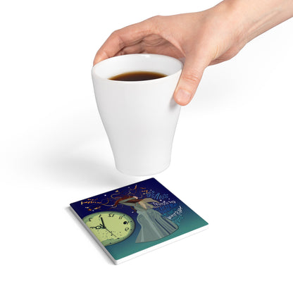 Hair is being pulled by the Stars Ceramic Coaster