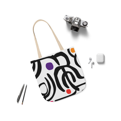 Dot Dot Swirl Canvas Tote Bag (5-Color Straps)