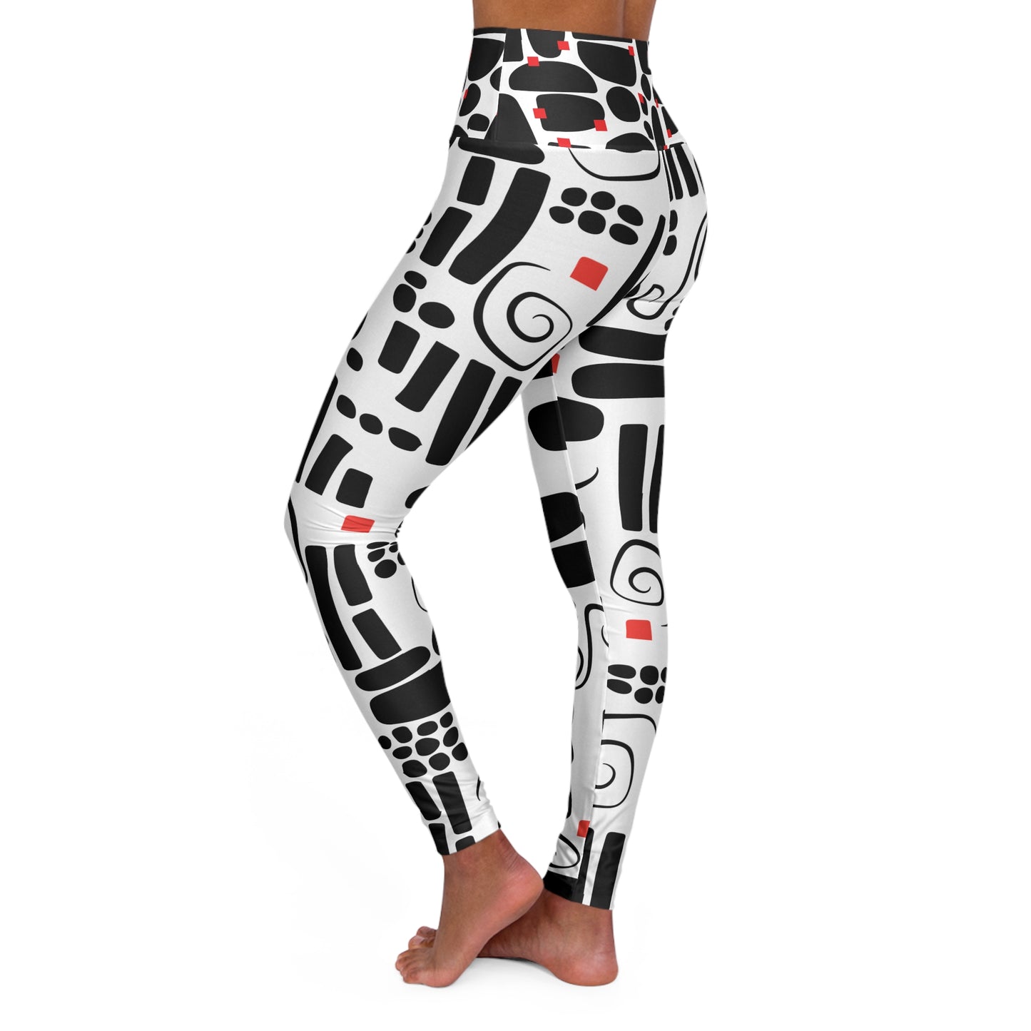 Black and White Twist  High Waisted Yoga Leggings