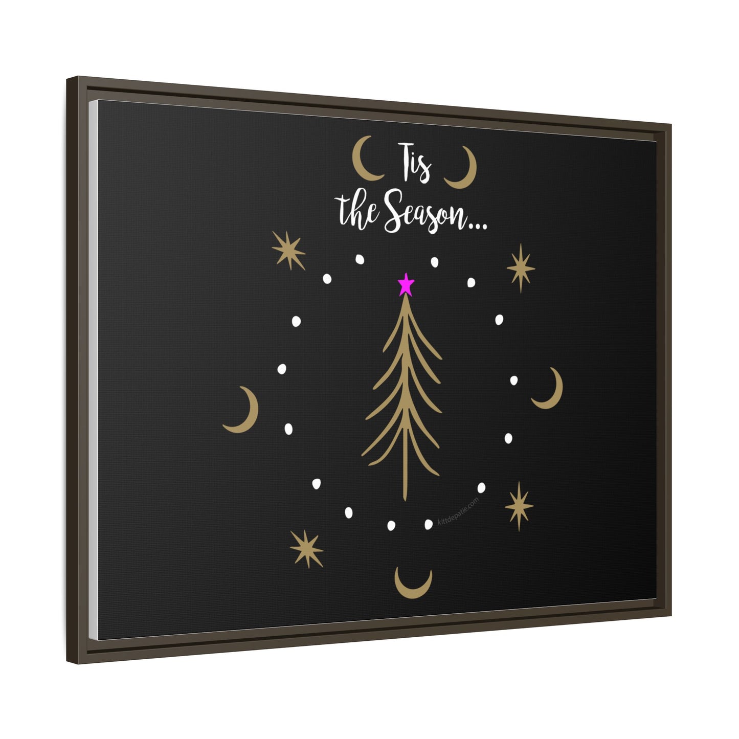 Tis the Season Gold tree Canvas