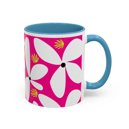 Pink Pop Daisy Accent Coffee Mug (11oz)