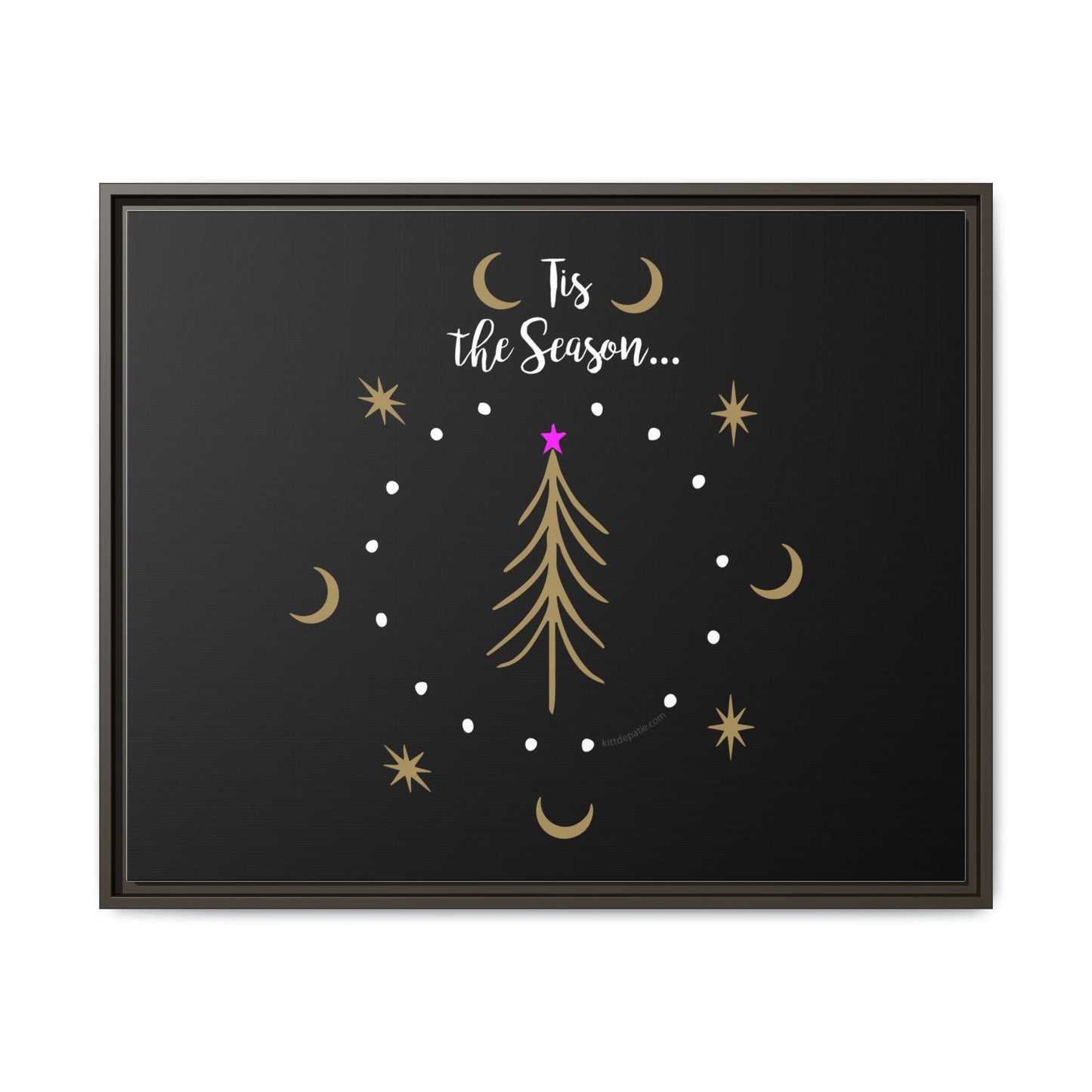 Tis the Season Gold tree Canvas